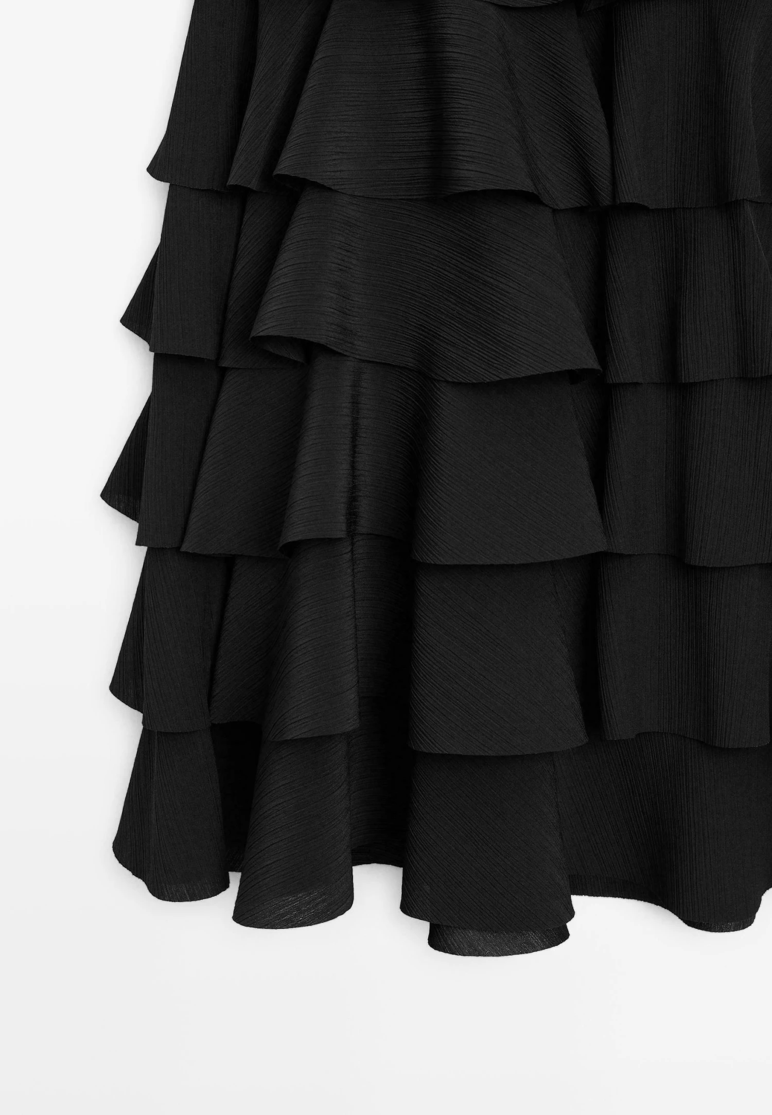 Massimo Dutti RUFFLED MIDI - A-line Skirt - Black 11 Massimo Dutti RUFFLED MIDI - A-line Skirt - Black - Image 9
