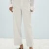 Massimo Dutti STRAIGHT-LEG CROPPED - Trousers - White