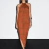 Massimo Dutti LONG STRIPED HALTER NECK - Maxi Dress - Orange -Massimo Dutti Shop 001ca03d894944c1ba507191e3910786
