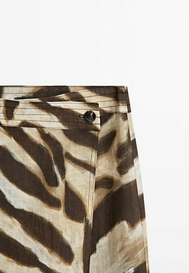 Massimo Dutti Midi With Animal Print - Wrap Skirt - Brown 10 Massimo Dutti Midi With Animal Print - Wrap Skirt - Brown - Image 8