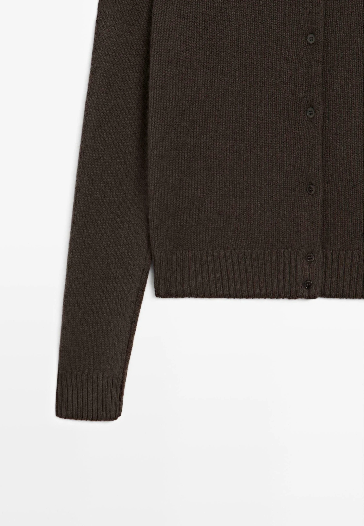 Massimo Dutti KNITTED CREW NECK - Cardigan - Mottled Dark Brown 8 Massimo Dutti KNITTED CREW NECK - Cardigan - Mottled Dark Brown - Image 6