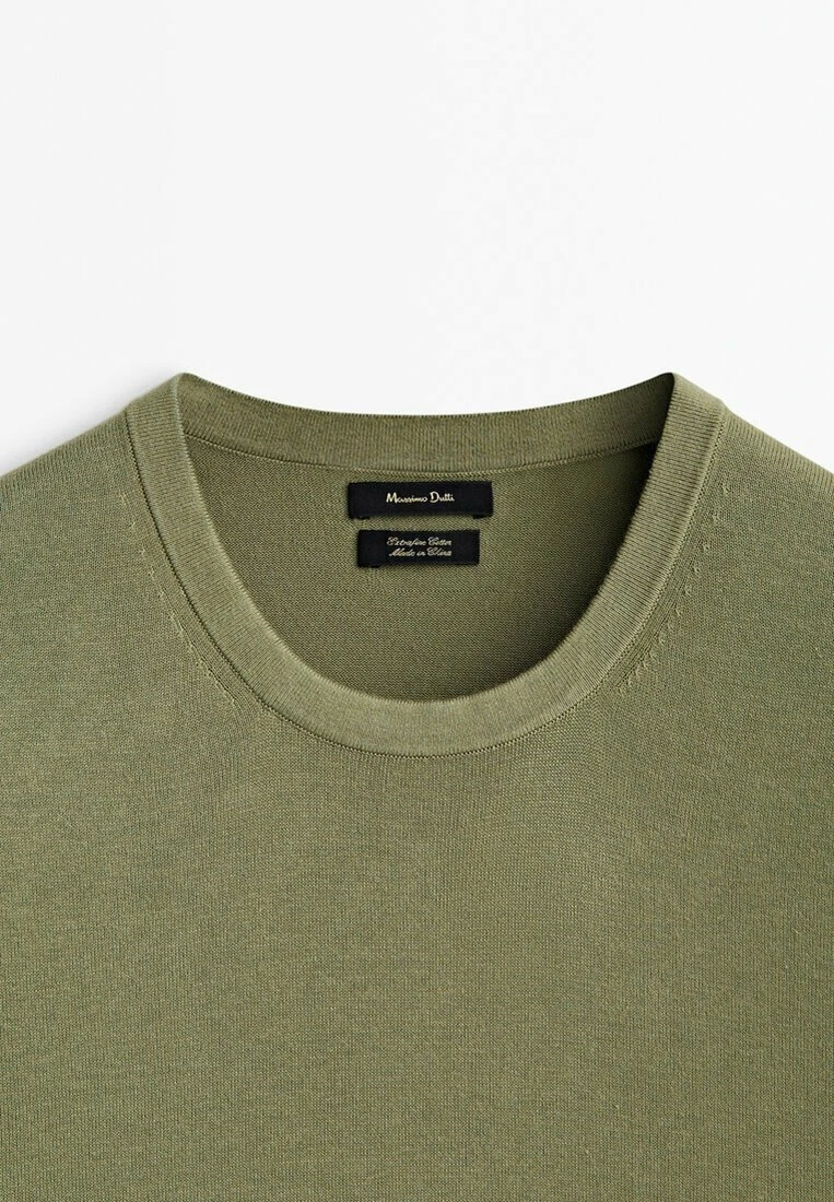 Massimo Dutti Short Sleeve - Basic T-Shirt - Khaki 5 Massimo Dutti Short Sleeve - Basic T-Shirt - Khaki - Image 3