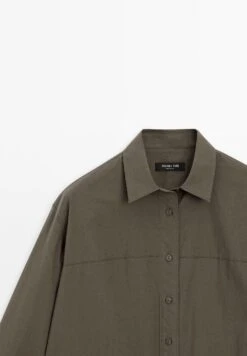 Massimo Dutti OXFORD COLLAR LONG SLEEVE - Button-down Blouse - Dark Green -Massimo Dutti Shop 00893dd4292145f380bc915091cbca53