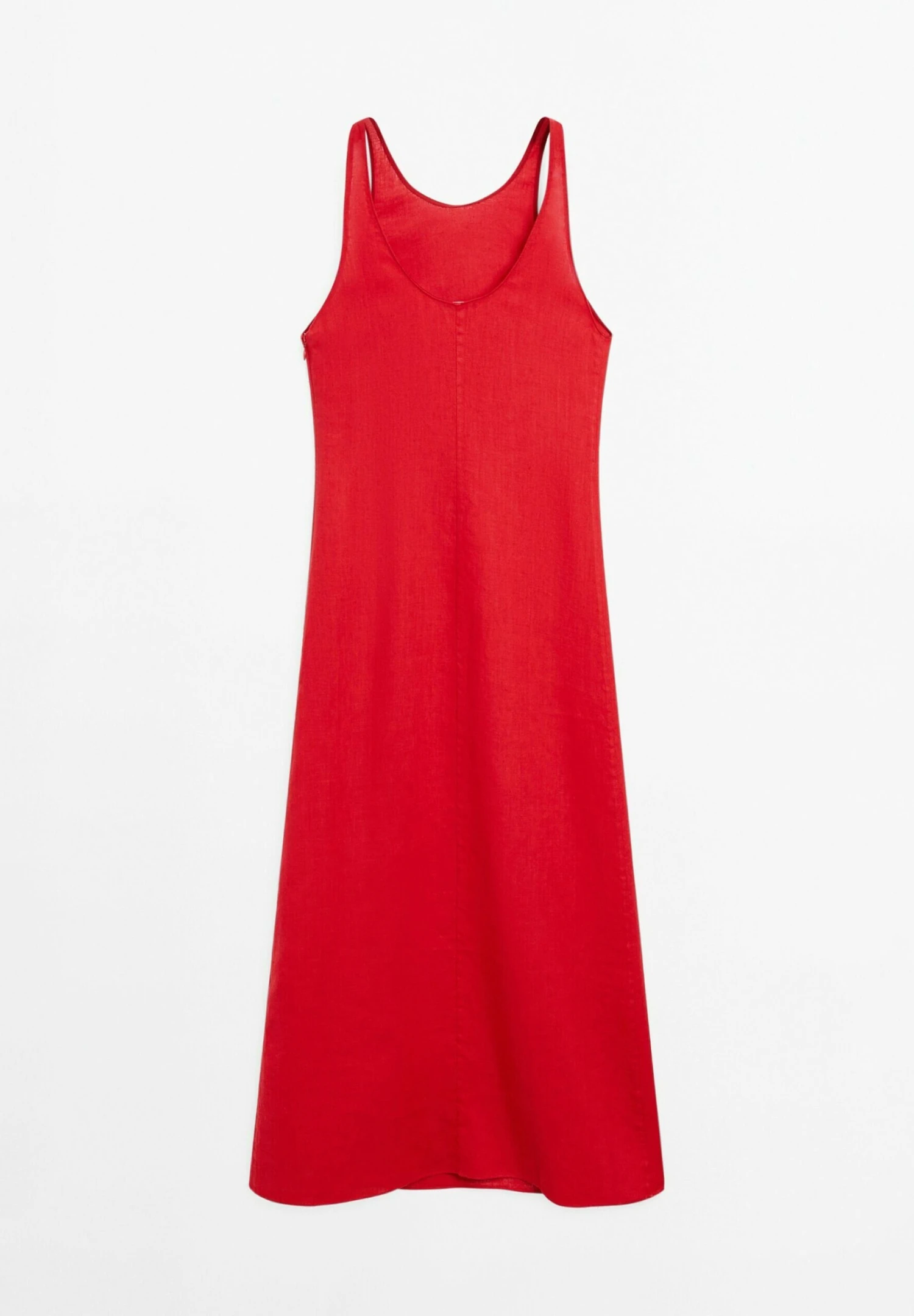 Massimo Dutti ROUND NECK MIDI - Day Dress - Red 9 Massimo Dutti ROUND NECK MIDI - Day Dress - Red - Image 7
