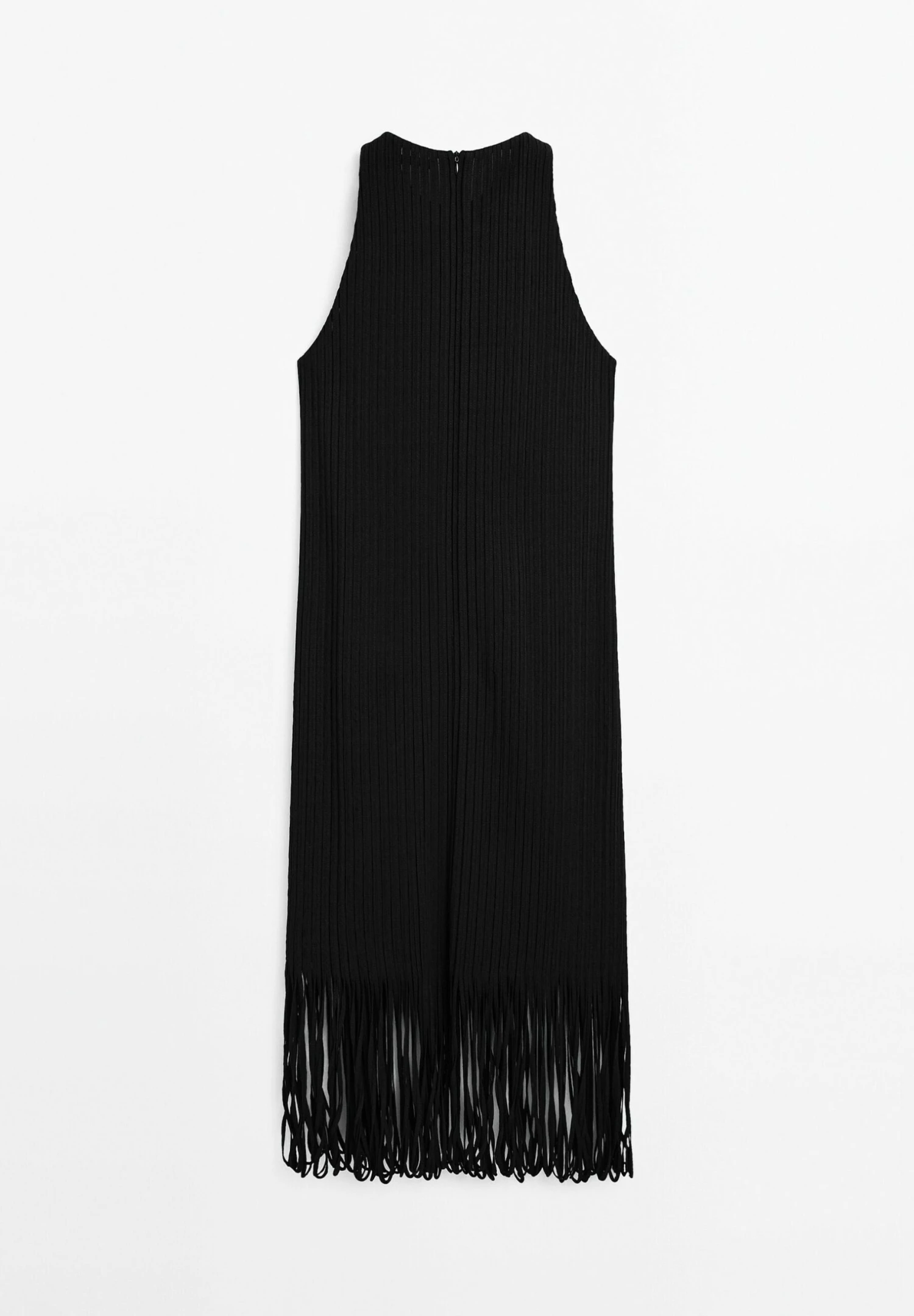 Massimo Dutti TEXTURED KNIT WITH FRINGED HEM - Day Dress - Black 8 Massimo Dutti TEXTURED KNIT WITH FRINGED HEM - Day Dress - Black - Image 6