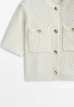 Massimo Dutti Textured With Pockets - Cardigan -Massimo Dutti Shop 0107fa6752b6460d9db666475a3a1330