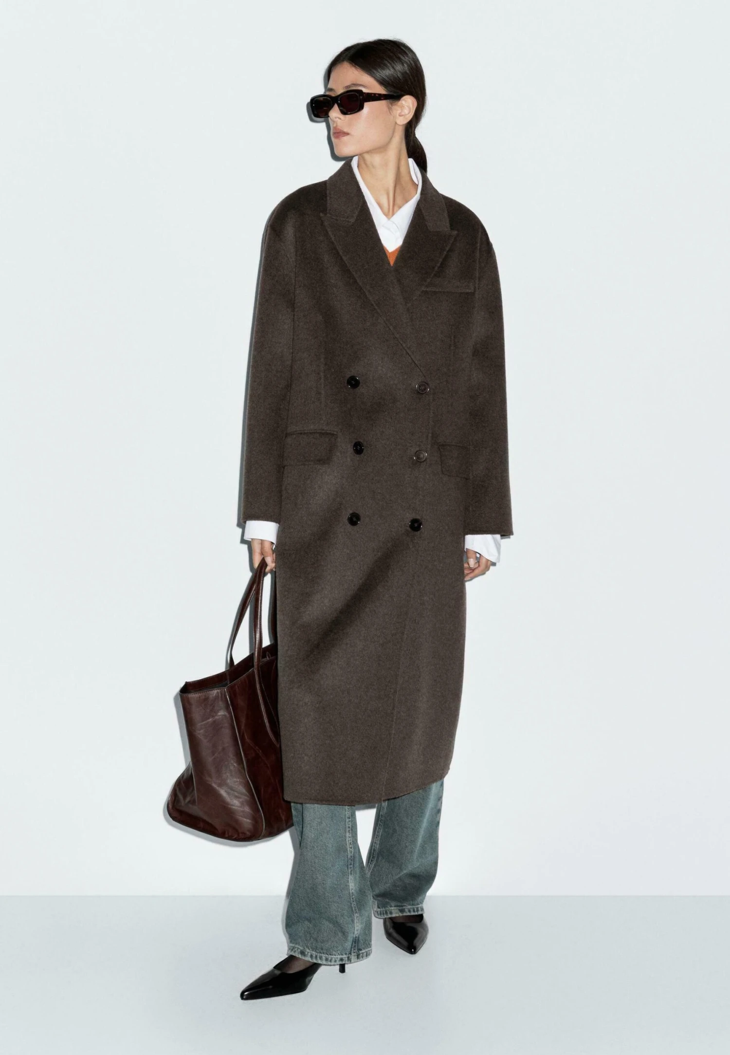 Massimo Dutti LONG - Classic Coat - Dark Brown 3 Massimo Dutti LONG - Classic Coat - Dark Brown