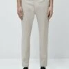 Massimo Dutti Tapered Fit Blend - Chinos - Light Grey
