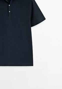 Massimo Dutti Short Sleeve Diagonal Micro - Polo Shirt - Blue Denim -Massimo Dutti Shop 01445b44192f428c86a0bee188357376