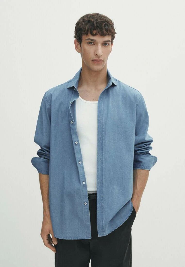 Massimo Dutti Fit Bleach Wash - Shirt - Blue 3 Massimo Dutti Fit Bleach Wash - Shirt - Blue