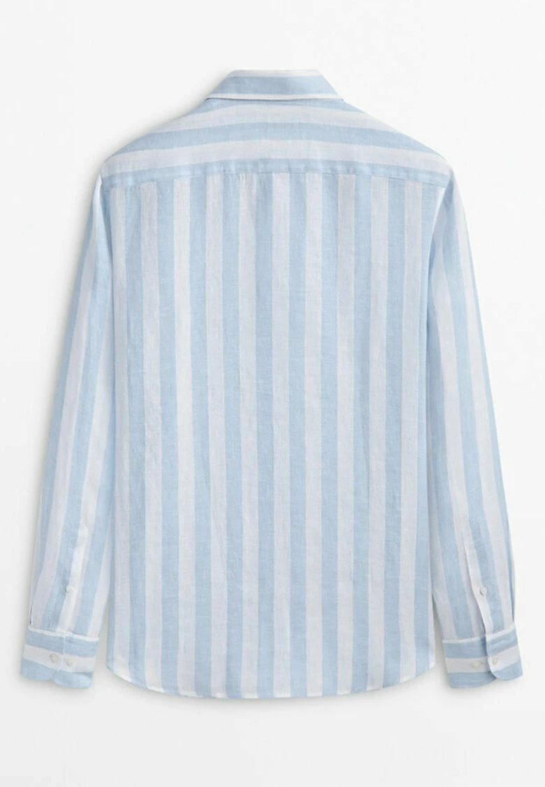 Massimo Dutti Striped - Shirt - Light Blue 8 Massimo Dutti Striped - Shirt - Light Blue - Image 6