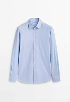 Massimo Dutti Textured Bird S-Eye - Shirt - Light Blue -Massimo Dutti Shop 01c1bea1c2e54807baf4990e29697c93
