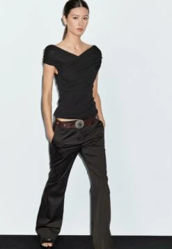 Massimo Dutti SURPLICE BOAT NECK - Print T-shirt - Black -Massimo Dutti Shop 01f6f1089f0d4456bfa4999195dca3c3