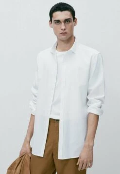 Massimo Dutti Micro Textured - Shirt - White