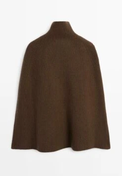 Massimo Dutti HIGH NECK COAT - Jumper - Brown -Massimo Dutti Shop 0209a410cfa842f0935677a78fda9f62
