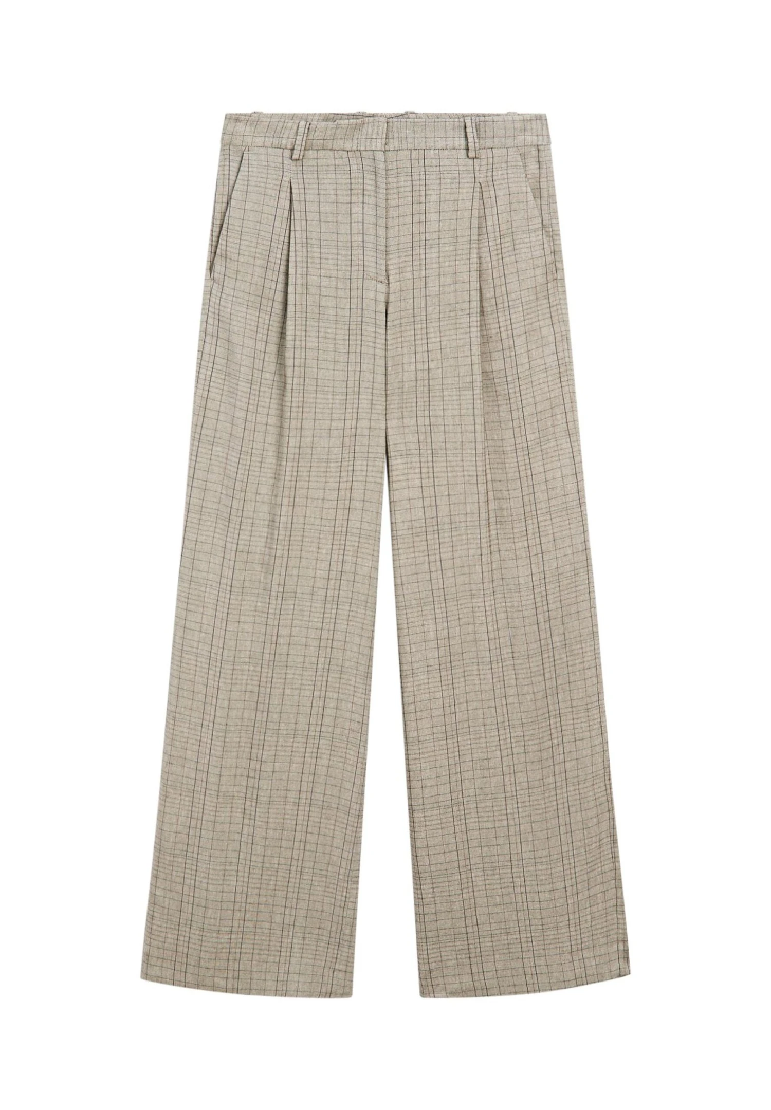 Massimo Dutti CHECK PRINT - Trousers - Beige 7 Massimo Dutti CHECK PRINT - Trousers - Beige - Image 5