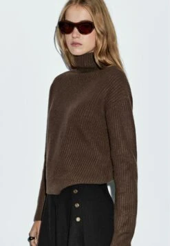 Massimo Dutti HIGH NECK - Jumper - Mottled Brown -Massimo Dutti Shop 022b8dd6639a412e836b2c960b266ed0