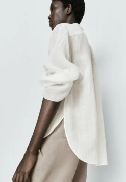 Massimo Dutti With Stand Up Collar- Button-Down Blouse - White -Massimo Dutti Shop 0233df776c5d4a0cada6b6269a491ea7