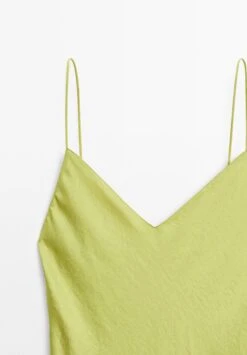 Massimo Dutti FLOWING SATIN MIDI - Cocktail Dress / Party Dress - Light Green -Massimo Dutti Shop 025ecd7848b7447ba52e21b1f6fea2ba