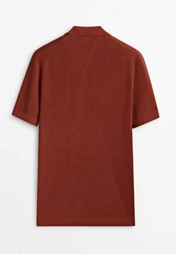 Massimo Dutti Vertical-Textured Micro - Polo Shirt - Mottled Red -Massimo Dutti Shop 027383dfc85b42d9b3a1014da1f2d02d