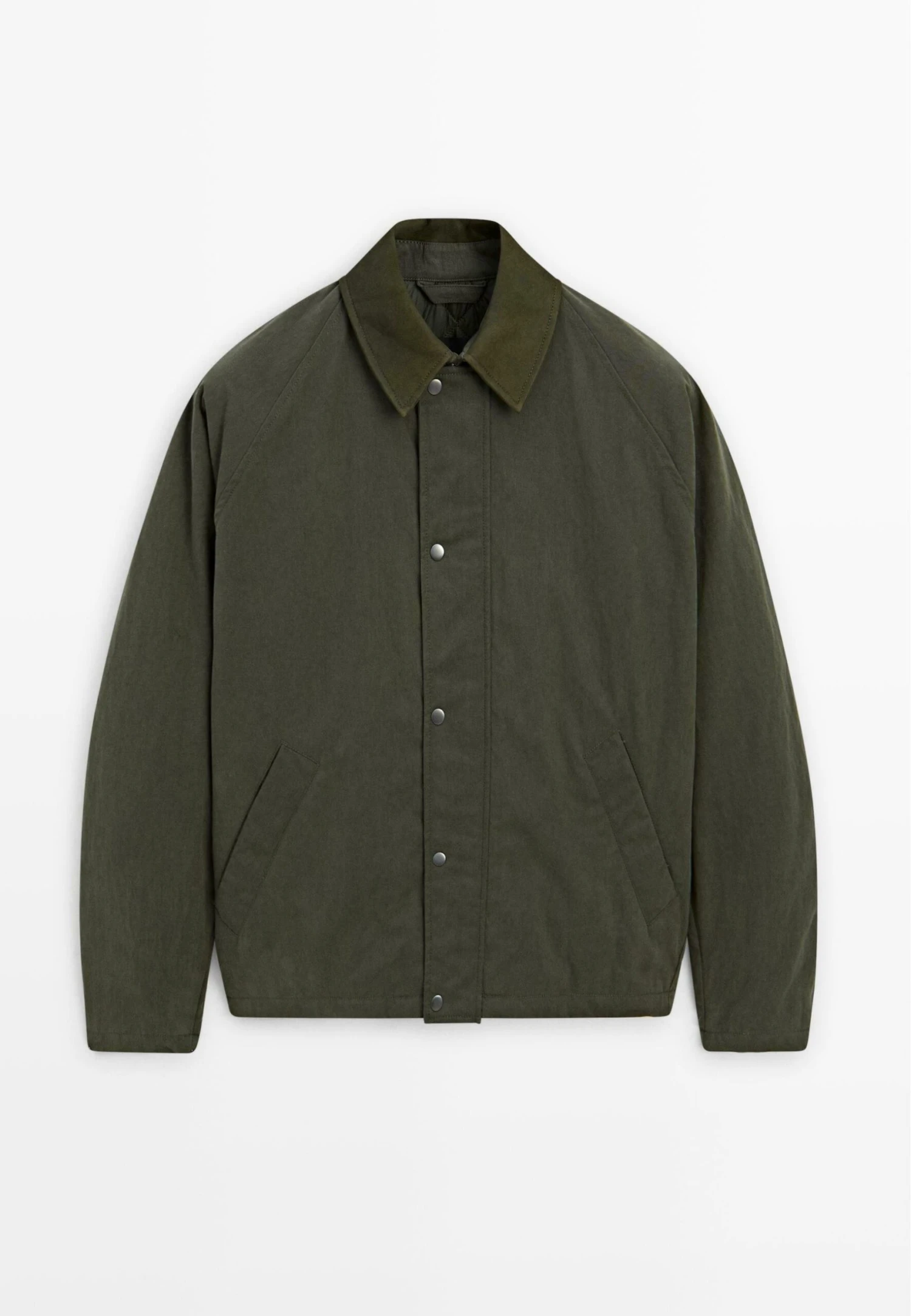 Massimo Dutti CONTRAST COLLAR WITH BUTTONS - Light Jacket - Mottled Dark Green 11 Massimo Dutti CONTRAST COLLAR WITH BUTTONS - Light Jacket - Mottled Dark Green - Image 9
