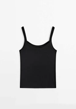 Massimo Dutti Mercerised - Top - Black -Massimo Dutti Shop 02e5587dc7ef4fdea269ba96dceebc7f