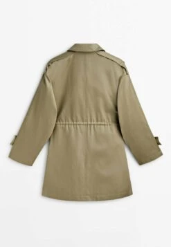 Massimo Dutti With Adjustable Waist And Buttons - Parka - Olive -Massimo Dutti Shop 0309ccc1a00a4020b6c11d7ae47555a9