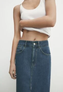 Massimo Dutti High-Waist - Pencil Skirt - Blue -Massimo Dutti Shop 031d7de8bea64599896f9054d2345ffb