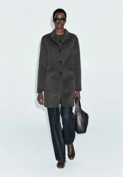 Massimo Dutti BLEND MID-LENGTH - Classic Coat - Grey