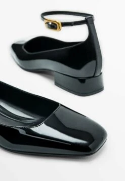 Massimo Dutti Patent Finish With Buckled Strap - Ankle Strap Ballet Pumps -Massimo Dutti Shop 032d7b29cc7e46fba15180535d3823a0