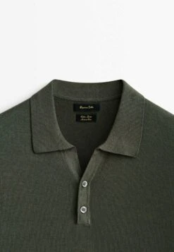 Massimo Dutti With V-Neck And Buttons - Polo Shirt - Khaki -Massimo Dutti Shop 03806bc996524111ac9afc9dbc203760
