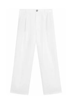 Massimo Dutti WIDE-LEG MID-RISE - Trousers - White -Massimo Dutti Shop 038606e9528745759c87219b769a920f 1