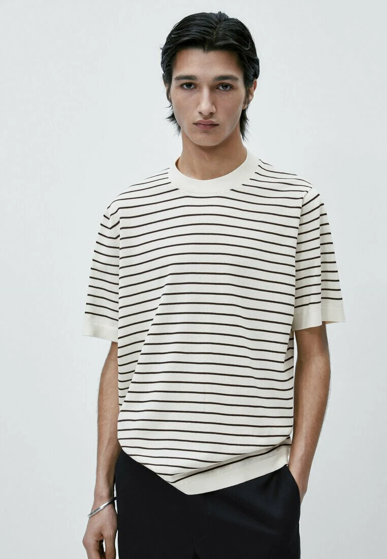 Massimo Dutti Striped Milano - Print T-Shirt - Beige 3 Massimo Dutti Striped Milano - Print T-Shirt - Beige