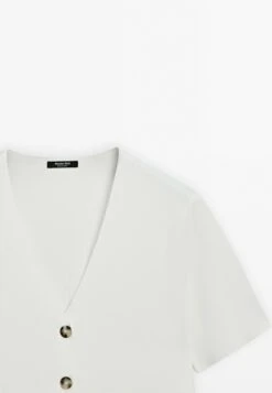 Massimo Dutti FLOWING SHORT SLEEVE WITH V-NECK - Button-down Blouse - White 17 Massimo Dutti FLOWING SHORT SLEEVE WITH V-NECK - Button-down Blouse - White -Massimo Dutti Shop 03b7499aa27e4890ab50d0d73dc7fd20