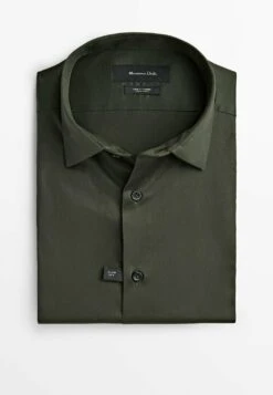 Massimo Dutti Stretch Slim-Fit - Formal Shirt - Dark Green -Massimo Dutti Shop 03f5dc4c53d24263b47c8f68a07e50b9