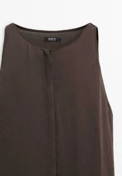 Massimo Dutti LONG FLOWING WITH RUFFLES - Maxi Dress - Mottled Dark Brown -Massimo Dutti Shop 0437aeba653946f88f7942e73ca78723