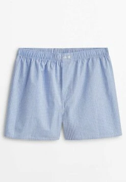 Massimo Dutti Gingham Poplin - Boxer Shorts - Light Blue -Massimo Dutti Shop 0462e33e805b4f0d89637a764f209095