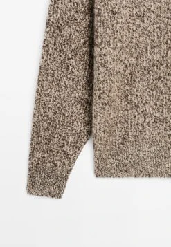 Massimo Dutti BUTTONED POLO COLLAR - Jumper - Sand -Massimo Dutti Shop 047a82fee382448eab0c8eb25e4161c2