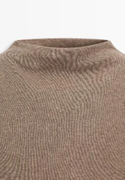 Massimo Dutti FITTED FUNNEL NECK - Top - Light Brown -Massimo Dutti Shop 048020abd8964783aa05e70cae3a5f2b