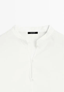 Massimo Dutti STAND COLLAR WITH FRONT SEAM - Button-down Blouse - Beige -Massimo Dutti Shop 0502c69de48747b39e48911677d1d374