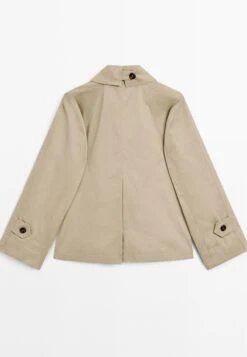 Massimo Dutti SHORT WITH BUTTON DETAIL ON THE COLLAR - Trenchcoat - BEIGE -Massimo Dutti Shop 053669222236419e970e247d48e8a451