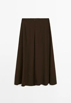 Massimo Dutti FLOWING FLARED - Maxi Skirt - Mottled Dark Brown -Massimo Dutti Shop 057c0aebd82d49e0b2e56a404d130107