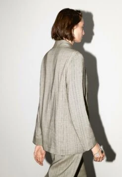 Massimo Dutti CHECK PRINT SHAWL COLLAR - Blazer - Beige -Massimo Dutti Shop 058c6490bbd0450d8058a96f376f1bf3