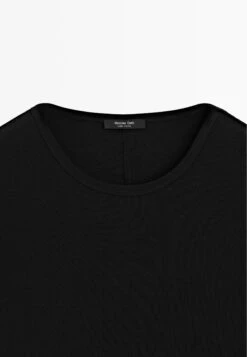 Massimo Dutti SHORT-SLEEVE WITH CREW NECK - Basic T-shirt - Black -Massimo Dutti Shop 0591b9036b274164b48fd27d3c974e7c