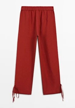 Massimo Dutti SAROUEL WITH TIE - Trousers - Red -Massimo Dutti Shop 05a6b6c0aaff480da0ea86f05587d2cc