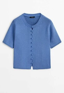 Massimo Dutti With Ceramic Buttons - Cardigan - Stone Blue Denim -Massimo Dutti Shop 05afd81ed09345128f4b1d5d25f4ead2