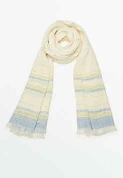 Massimo Dutti Striped - Scarf - White