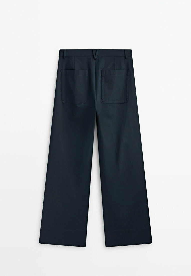 Massimo Dutti Blend Full Length Straight Fit- Trousers - Dark Blue 4 Massimo Dutti Blend Full Length Straight Fit- Trousers - Dark Blue - Image 2