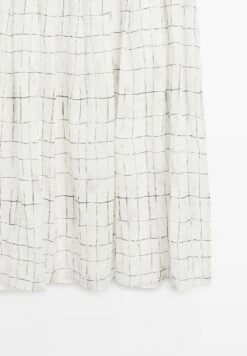 Massimo Dutti FLARED CHECK MIDI - Maxi Dress - White -Massimo Dutti Shop 064a79fd47b54ea9a3d28186e2a24eb6