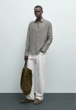 Massimo Dutti REGULAR FIT GARMENT - Shirt - Grey -Massimo Dutti Shop 0670444b878b4987ba886d1654d3f00a